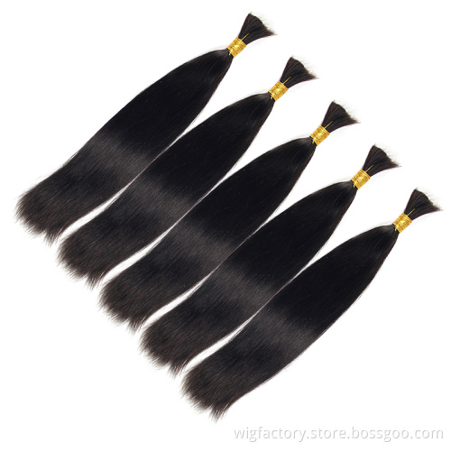 Full cuticle one donor wholesale brazilian hair bulk, silky straight unprocessed no weft human hair bulk
